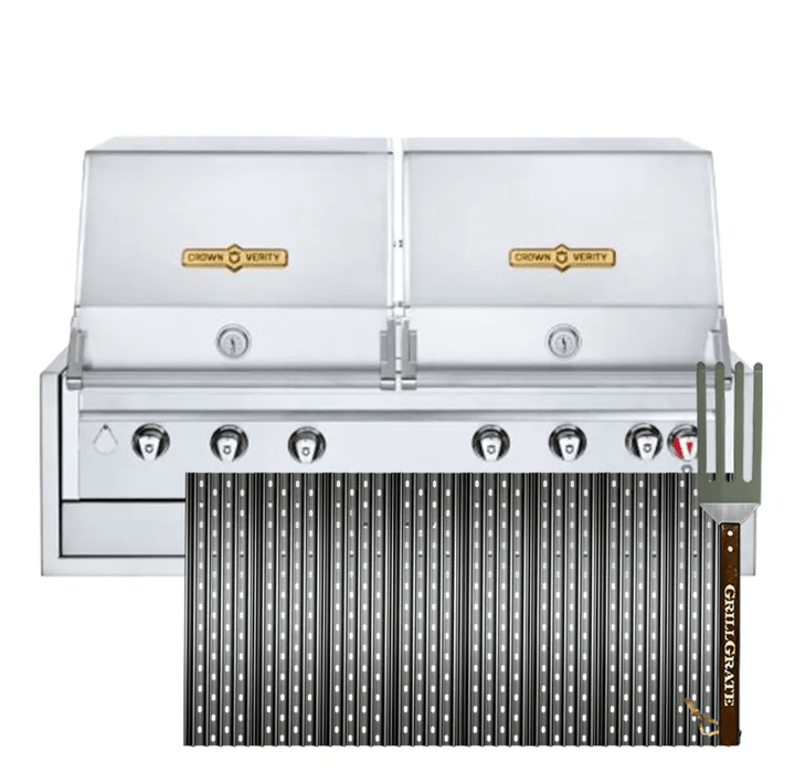 GrillGrate Grillgrate Replacement GrillGrate Set for Crown Verity Infinite Series 48 Dual Dome (Custom Cut) CC20.875-24-8 CC20.875-24-8 Part Cooking Grate, Grid & Grill 850049244640