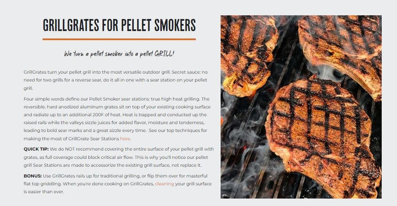 GrillGrate GrillGrate Sear Station for the Smokin Brothers Premier 24 RGG13.75K-0003 Part Cooking Grate, Grid & Grill 721405590889