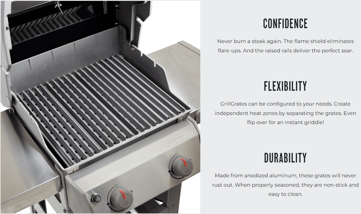 Replacement GrillGrate Set for Blackstone Tailgater —