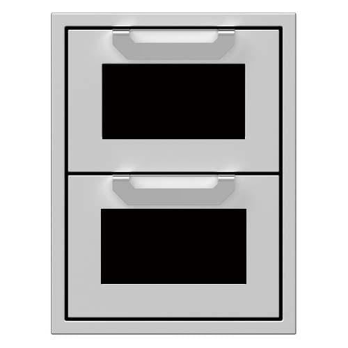Hestan Hestan 16" Double Drawers Stealth Black AGDR16-BK Outdoor Kitchen Door, Drawer & Cabinet