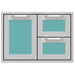 Hestan Hestan 30" Double Drawer and Door Storage Combo Bora Bora Turquoise AGSDR30-TQ Outdoor Kitchen Door, Drawer & Cabinet