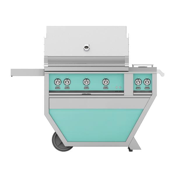 Hestan Hestan 36" Deluxe Grill with Double Side Burner Bora Bora Turquoise / Natural Gas / 0 GABR36CX2-NG-TQ Freestanding Gas Grill