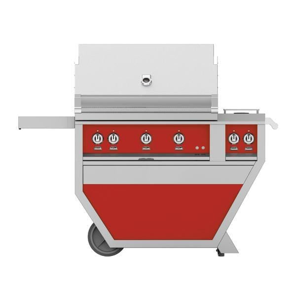 Hestan Hestan 36" Deluxe Grill with Double Side Burner Matador Red / Natural Gas / 0 GABR36CX2-NG-RD Freestanding Gas Grill