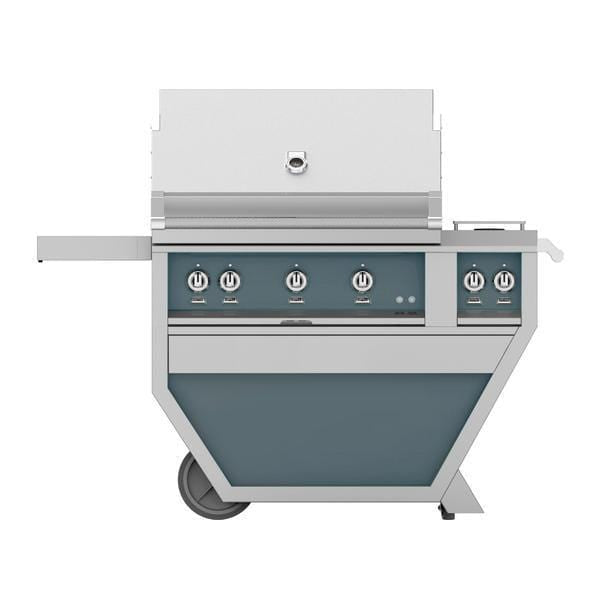 Hestan Hestan 36" Deluxe Grill with Double Side Burner Pacific Fog Dark Gray / Natural Gas / 0 GABR36CX2-NG-GG Freestanding Gas Grill