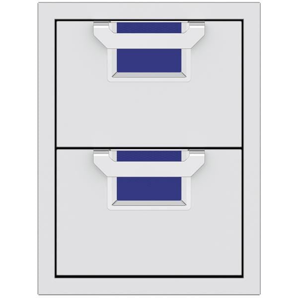 Hestan Hestan Aspire 16" Double Drawers Prince Blue AEDR16-BU Outdoor Kitchen Door, Drawer & Cabinet