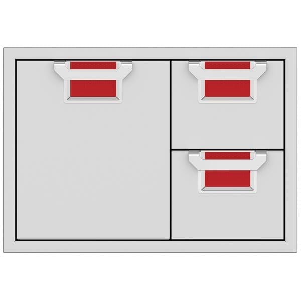 Hestan Hestan Aspire 30" Double Drawer and Door Storage Center Matador Red AESDR30-RD Outdoor Kitchen Door, Drawer & Cabinet