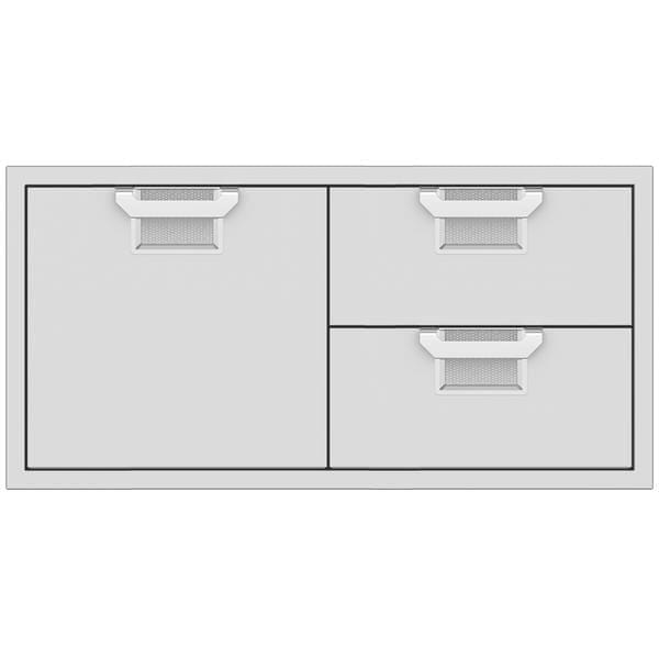 Hestan Hestan Aspire 42" Double Drawer and Door Storage Center Stainless Steel AESDR42 Outdoor Kitchen Door, Drawer & Cabinet