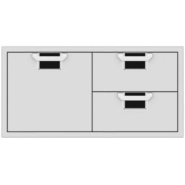 Hestan Hestan Aspire 42" Double Drawer and Door Storage Center Stealth Black AESDR42-BK Outdoor Kitchen Door, Drawer & Cabinet