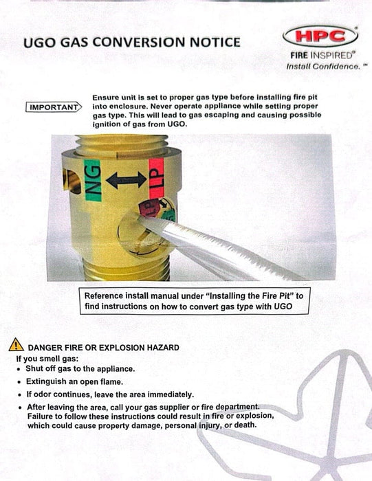 HPC HPC Fire Aluminum Spun Fire Bowl - Walnut (Dual Fuel) WALNUT30MLFPK-NG Firepit Table Round