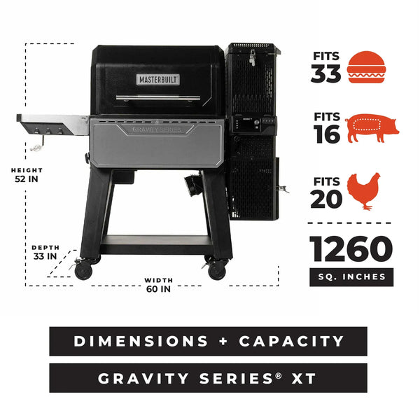 Masterbuilt Gravity Series XT Digital Charcoal Grill + Smoker dimensions