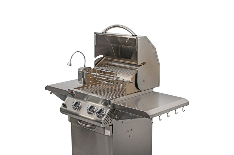 Jackson Grills Jackson Grills LUX 400 Stainless Steel 2-Burner BBQ Grill with Infrared Rotisserie Freestanding Gas Grill