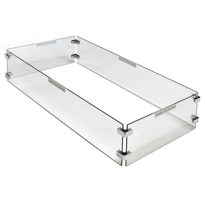 JR Home Carbon Collection Rectangle Glass Wind Guard Default WGG-RECT-001 Part Firepit