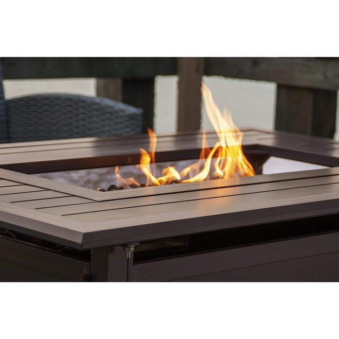 JR Home Gale Rectangular Convertible Fire Table Black JRFP-341-BK Firepit Table Rectangle