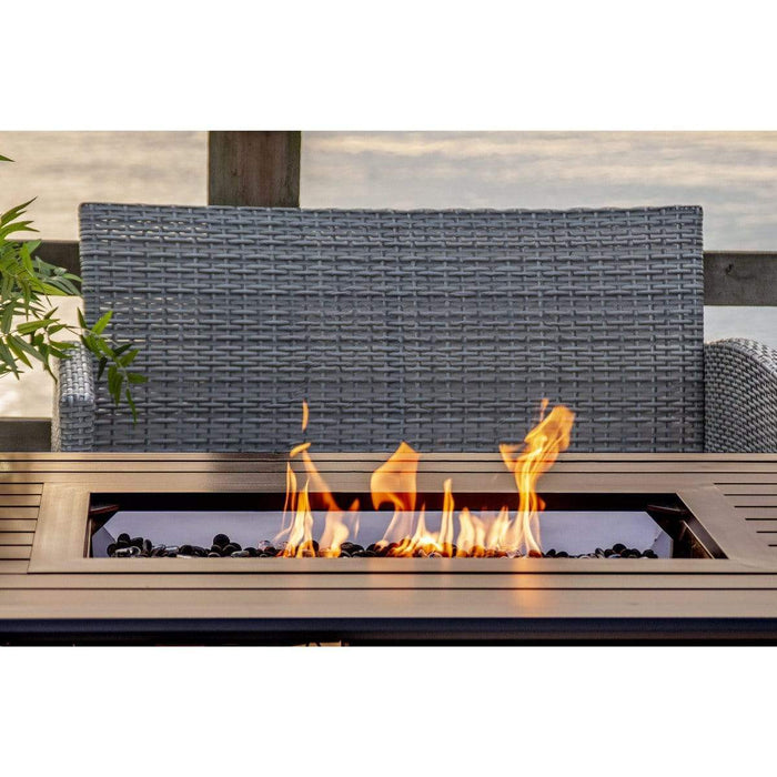 JR Home Gale Rectangular Convertible Fire Table Black JRFP-341-BK Firepit Table Rectangle