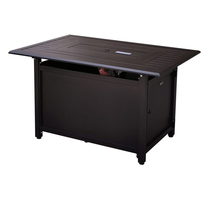 JR Home Gale Rectangular Convertible Fire Table Black JRFP-341-BK Firepit Table Rectangle