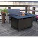 JR Home JR Home Rectangle Aluminum Fire Table Black FP-341-BK FP-341-BK Firepit Table Rectangle