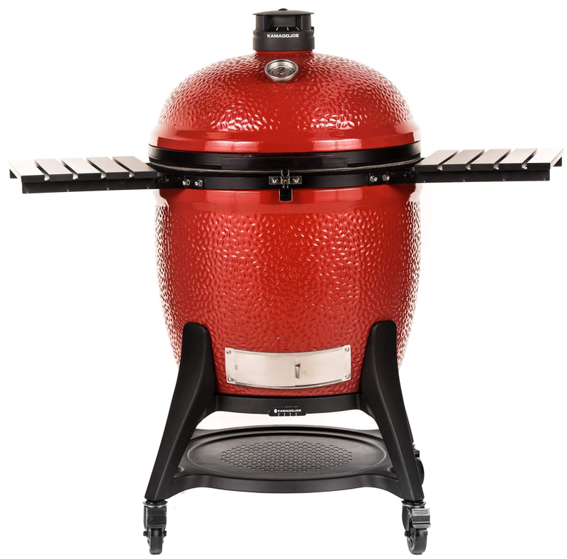 Kamado Joe Kamado Joe Big Joe III 24" Ceramic Charcoal Grill & Smoker with Cart & Wheels KJ15041021 Charcoal / Red KJ15041021 Freestanding Kamado Grill 811738027203