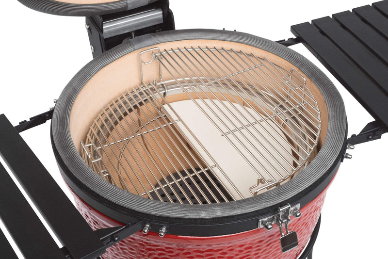 Kamado Joe Kamado Joe Classic II 18" Ceramic Charcoal Grill & Smoker with Cart & Wheels KJ23RHC Charcoal / Red KJ23RHC Freestanding Kamado Grill 811738021447