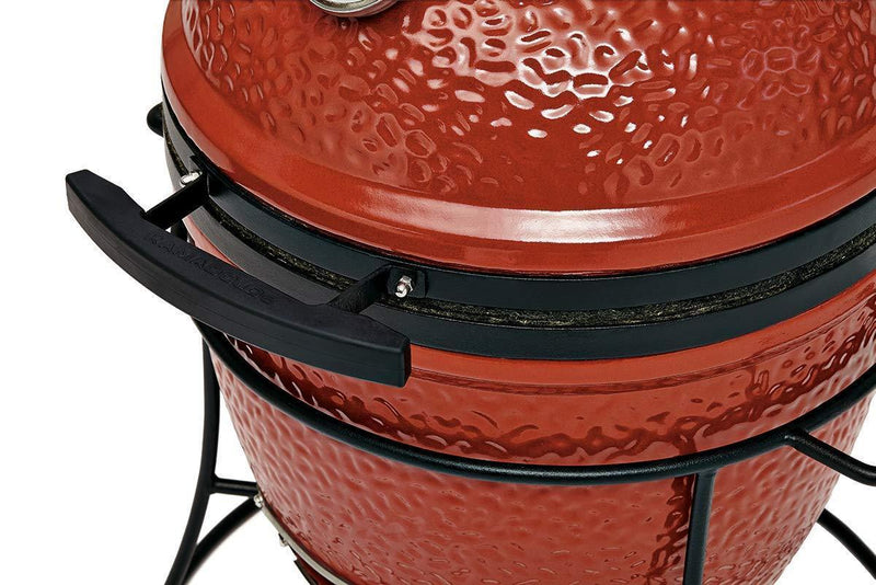 Kamado Joe Kamado Joe Jr. Ceramic Charcoal Grill & Smoker with Cast Iron Stand KJ13RH Charcoal / Red KJ13RH Portable Kamado Grill 811738020303