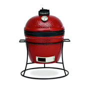 Kamado Joe Kamado Joe Jr. Ceramic Charcoal Grill & Smoker with Cast Iron Stand KJ13RH Charcoal / Red KJ13RH Portable Kamado Grill 811738020303