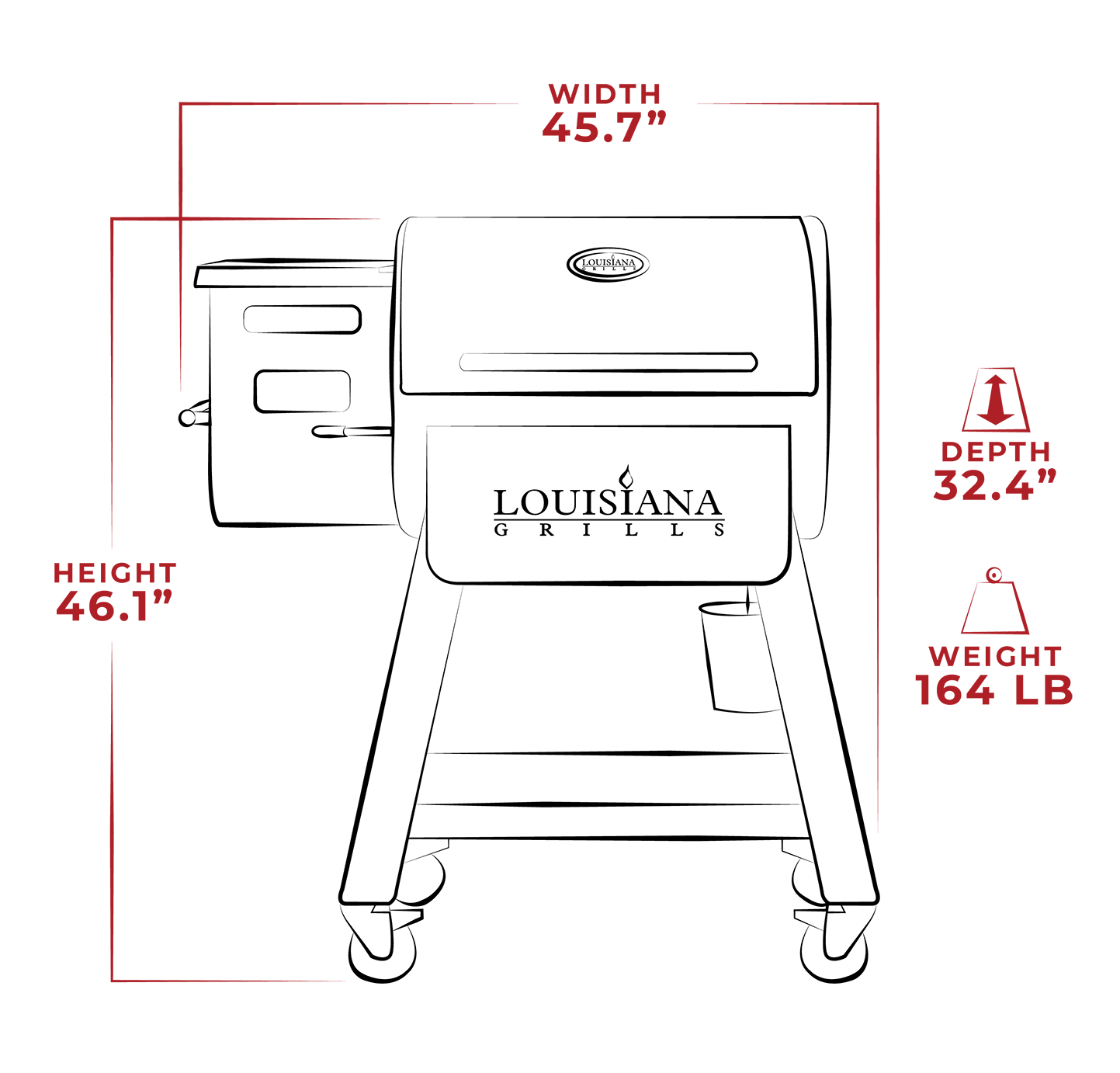 Louisiana Grills Louisiana Grills Black Label 800 Pellet Grill & Smoker with WIFI Control Pellet / Black 10669 Freestanding Pellet Grill 684678106693