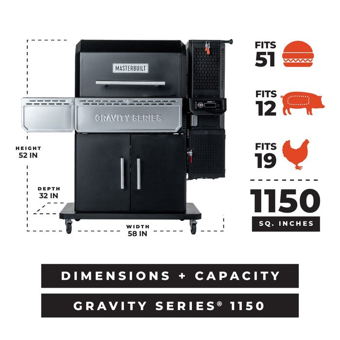 Masterbuilt Masterbuilt Gravity Series 1150 Digital Charcoal Grill and Smoker MB20041525 Charcoal / Black MB20041525 Charcoal Grill & Smoker 094428286030