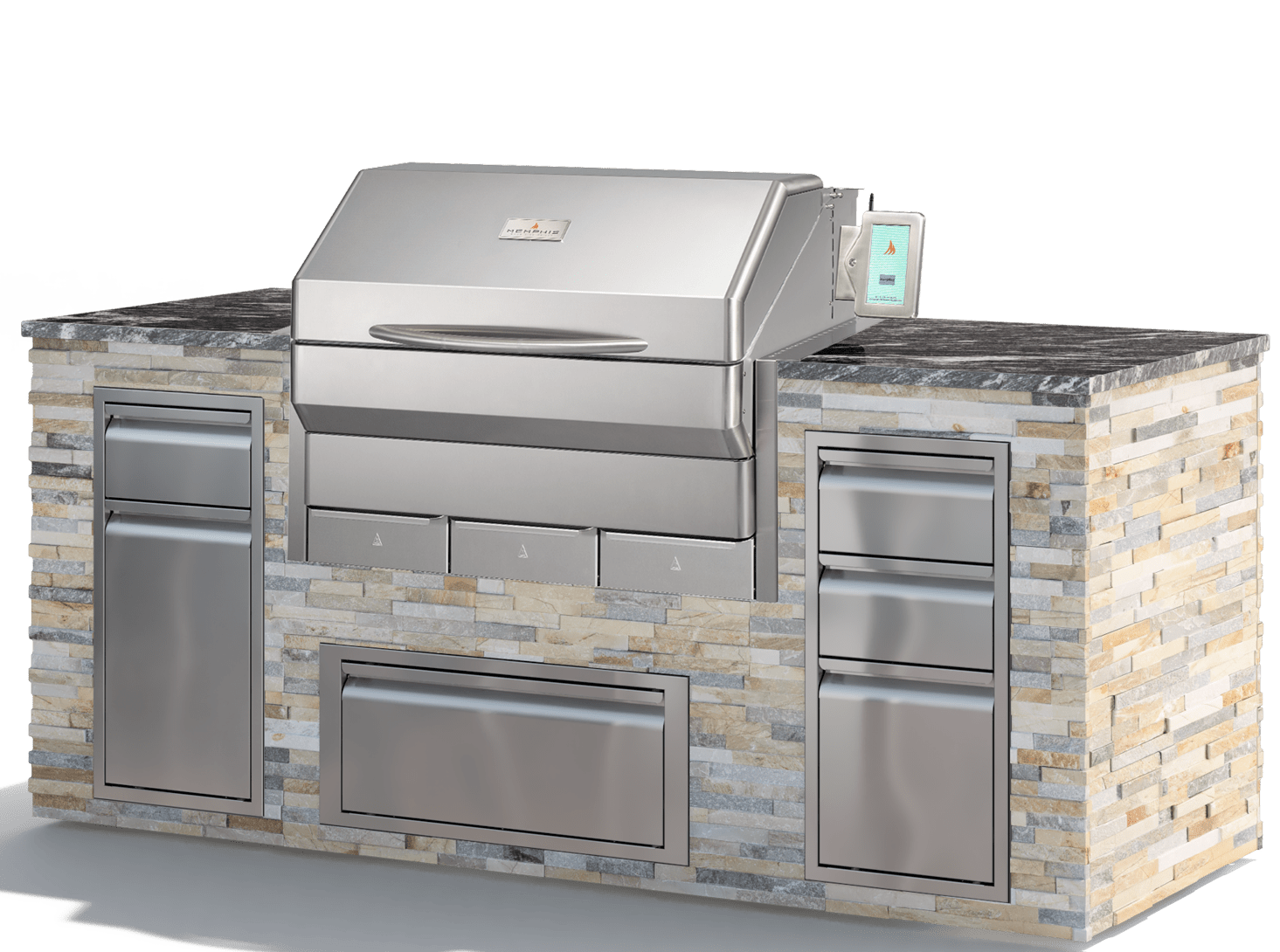 Memphis Memphis Grills VGB0002S-ITC3 Elite ITC3 Built-In Wood Fire Pellet Smoker Grill, Wi-Fi Controlled, 304 SS Alloy VGB0002S-ITC3 Built-in Pellet Grill 851411002493