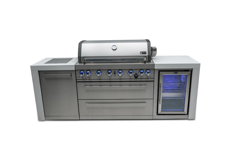 Mont Alpi Canada Mont Alpi 805 Deluxe Island with a Fridge Cabinet MAi805-DFC Outdoor Kitchen Pre-Built Bundle 689771008981