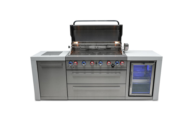 Mont Alpi Canada Mont Alpi 805 Deluxe Island with a Fridge Cabinet MAi805-DFC Outdoor Kitchen Pre-Built Bundle 689771008981