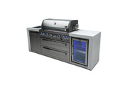 Mont Alpi Canada Mont Alpi 805 Deluxe Island with a Fridge Cabinet MAi805-DFC Outdoor Kitchen Pre-Built Bundle 689771008981