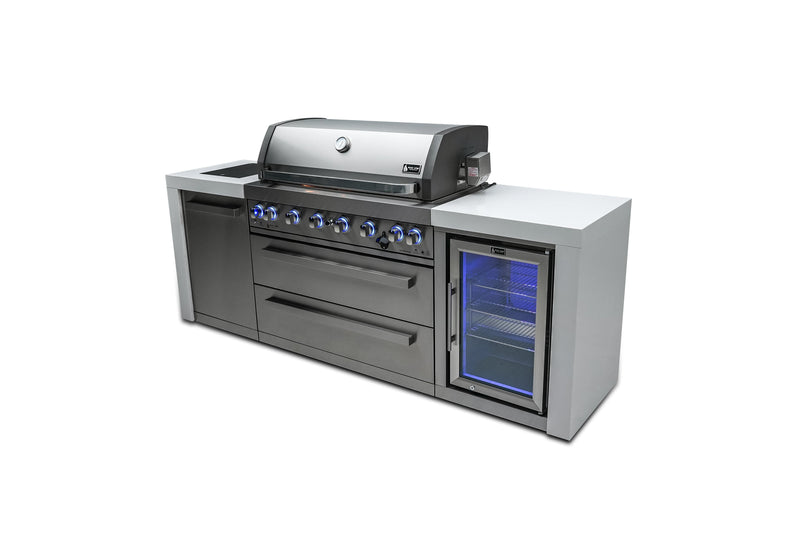 Mont Alpi Canada Mont Alpi 805 Deluxe Island with a Fridge Cabinet MAi805-DFC Outdoor Kitchen Pre-Built Bundle 689771008981