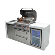 Mont Alpi Mont Alpi 4-Burner Deluxe Island with a Fridge Cabinet MAi400-DFC Outdoor Kitchen Pre-Built Bundle
