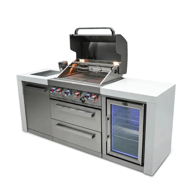 Mont Alpi Mont Alpi 4-Burner Deluxe Island with a Fridge Cabinet MAi400-DFC Outdoor Kitchen Pre-Built Bundle