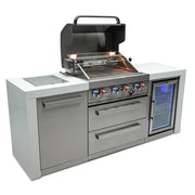 Mont Alpi Mont Alpi 4-Burner Deluxe Island with a Fridge Cabinet MAi400-DFC Outdoor Kitchen Pre-Built Bundle