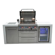 Mont Alpi Mont Alpi 4-Burner Deluxe Island with a Fridge Cabinet MAi400-DFC Outdoor Kitchen Pre-Built Bundle