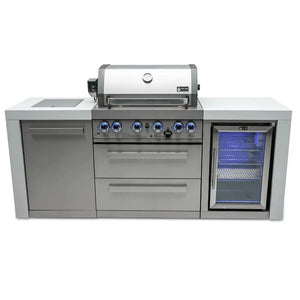 Mont Alpi 4-Burner Deluxe Island with a Fridge Cabinet