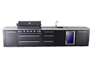 Mont Alpi Mont Alpi 6-burner black series outdoor kitchen island with beverage center and extra drawer slides cabinet module MAi805-BSSBEVDR 727252560228