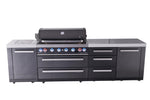 Mont Alpi Black Series 6-Burner Outdoor Kitchen Island with Extra Drawer Storage