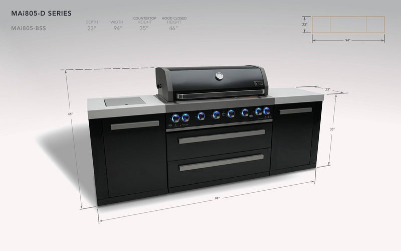 Mont Alpi Mont Alpi 805 Black Stainless Steel Island MAi805-BSS Outdoor Kitchen Pre-Built Bundle 27829404796