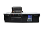 Mont Alpi Mont Alpi 805 Black Stainless Steel Island with a Beverage center MAi805-BSSBEV Outdoor Kitchen Pre-Built Bundle 689771009025