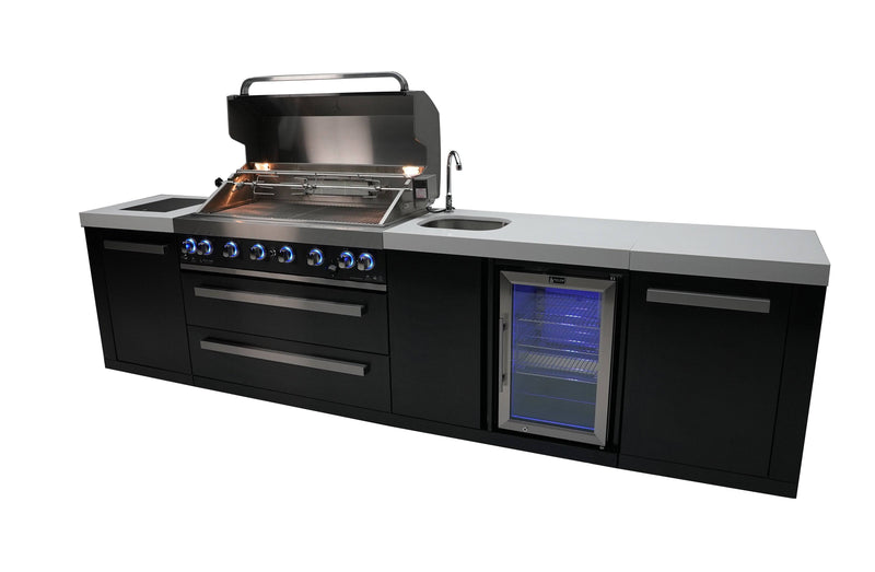 Mont Alpi Mont Alpi 805 Black Stainless Steel Island with a Beverage center MAi805-BSSBEV Outdoor Kitchen Pre-Built Bundle 689771009025