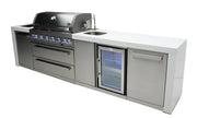 Mont Alpi Mont Alpi 805 Deluxe Island with a Beverage Center MAi805-DBEV Outdoor Kitchen Pre-Built Bundle 689771008783
