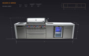 Mont Alpi Mont Alpi 805 Deluxe Island with a Beverage Center MAi805-DBEV Outdoor Kitchen Pre-Built Bundle 689771008783