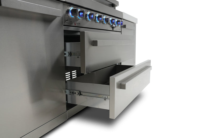Mont Alpi Mont Alpi 805 Deluxe Island with a Beverage Center MAi805-DBEV Outdoor Kitchen Pre-Built Bundle 689771008783