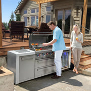 Mont Alpi Mont Alpi 805 Deluxe Island with a Fridge Cabinet MAi805-DFC Outdoor Kitchen Pre-Built Bundle 689771008981