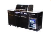 Mont Alpi Mont Alpi 957 Black Stainless Steel Island with compact refrigerator MA-957FC Outdoor Kitchen Pre-Built Bundle 645781121911