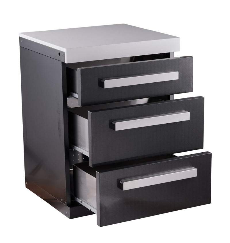 Mont Alpi Mont Alpi Black Series 3 Drawer Cabinet Module MA-DR-BSS Outdoor Kitchen Cabinets 727252547670