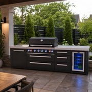 Mont Alpi Mont Alpi Black Series 6-Burner Outdoor Kitchen Island with Beverage Center & Storage MAi805-BSSFCDR Outdoor Kitchen Pre-Built Bundle 727252550083