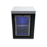 Mont Alpi Black Stainless Steel Deluxe Fridge Cabinet Module
