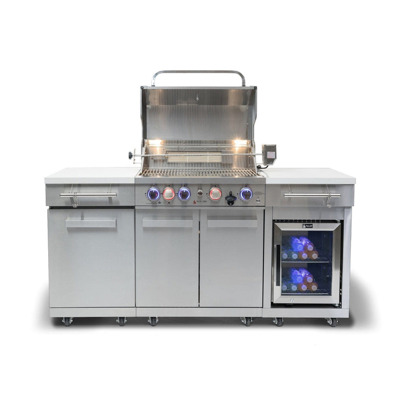 Mont Alpi Mont Alpi Compact Island with Refrigerator MA-957FCRS Outdoor Kitchen Pre-Built Bundle